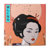 Sei schöne Geisha Fliese (Vorderseite)