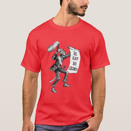 Sei schwul, mach Verbrechen Mädchen T-Shirt (Vorderseite)