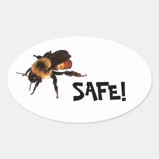 Sei sicher! Honigbiene Ovaler Aufkleber (Vorderseite)