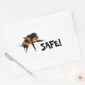 Sei sicher! Honigbiene Ovaler Aufkleber (Umschlag)