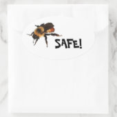 Sei sicher! Honigbiene Ovaler Aufkleber (Tasche)