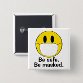 Sei sicher! Sei maskiert! Button (Vorne & Hinten)