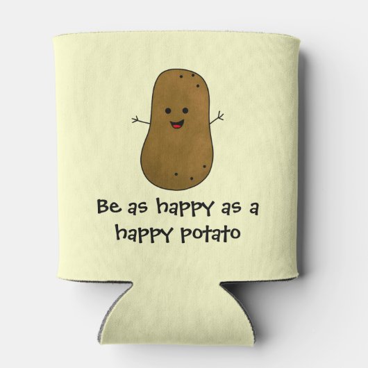Sei so glücklich wie eine glückliche Kartoffel! Dosenkühler (Rückseite)