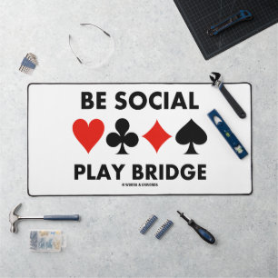 Sei sozial, spiele Bridge, Vier-Karten-Farben-Rat Schreibtischunterlage