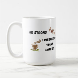 Sei stark, ich flüsterte mit meinem Kaffee auf ein Kaffeetasse