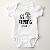 Sei stark Joshua 1:9 Christliches Baby-Kid-Shirt Baby Strampler (Vorderseite)