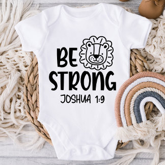 Sei stark Joshua 1:9 Christliches Baby-Kid-Shirt Baby Strampler