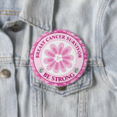 Sei stark Rosa-Blumen-Bewusstseins-Design Button (Beispiel)