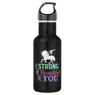 Sei stark, schön und du selbst - Turnen Einhorn Edelstahlflasche