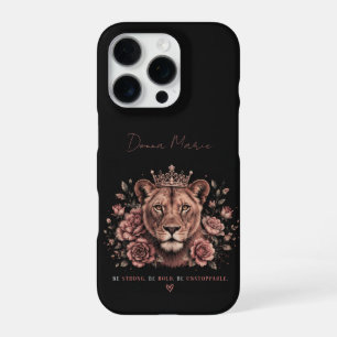 Sei stark, sei mutig, sei unaufhaltsam - schwarze iPhone 16 pro hülle