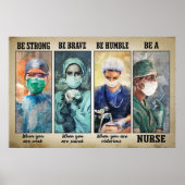 Sei stark sein mutig sein Humor sei ein Krankenpfl Poster (Vorne)