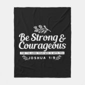 Sei stark und mutig – Bibelvers Josua 1:9 Fleecedecke (Vorderseite)