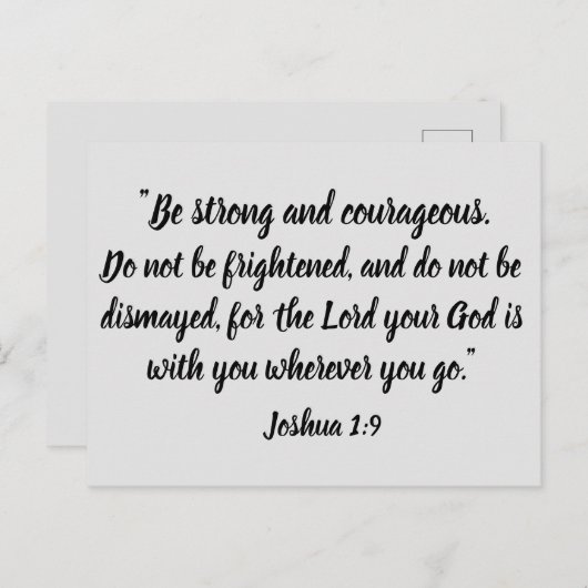 Sei stark und mutig Joshua 1:9 Bibelverse Postkarte (Vorne/Hinten)