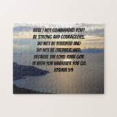 Sei stark und mutig Joshua 1:9 Lake Sunset Puzzle (Horizontal)