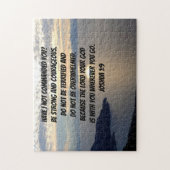 Sei stark und mutig Joshua 1:9 Lake Sunset Puzzle (Vertikal)