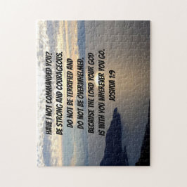 Sei stark und mutig Joshua 1:9 Lake Sunset Puzzle