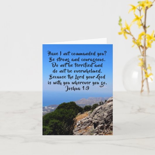 Sei stark und mutig Joshua 1:9 Leere Karte (Gelbe Blume)