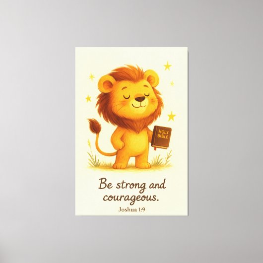 Sei stark und mutig - Joshua 1:9 Leinwanddruck (Vorderseite)