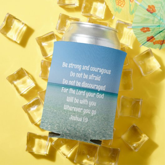 Sei stark und mutig schöner Christlicher Strand Dosenkühler (In Situ Sommer)