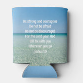 Sei stark und mutig schöner Christlicher Strand Dosenkühler (Rückseite)