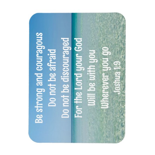 Sei stark und mutig schöner Christlicher Strand Magnet (Vertikal)