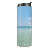 Sei stark und mutig schöner Christlicher Strand Thermosbecher (Nach links gedreht)