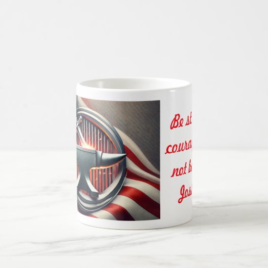 Sei stark und mutig! Schwert in Schmiede. Kaffeetasse (Mittel)