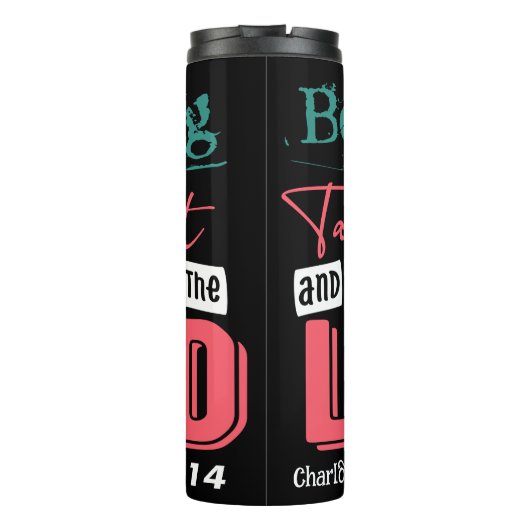 Sei stark: Warte auf den Herrn Thermosbecher (Rückseite)