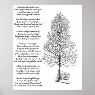 Sei stark wie Baum Kunst und Gedicht  Poster
