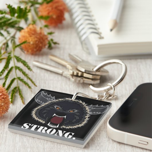 Sei stark wie Wolf Schlüsselanhänger (Vorderseite rechts)