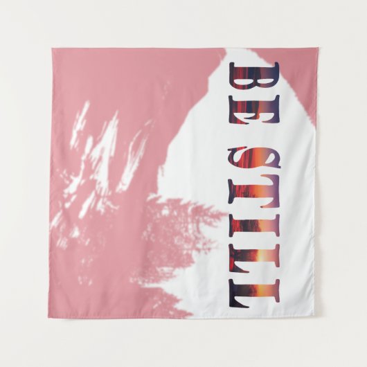 Sei Still Christlicher Minimalist Wandteppich (Vorderseite (Horizontal))