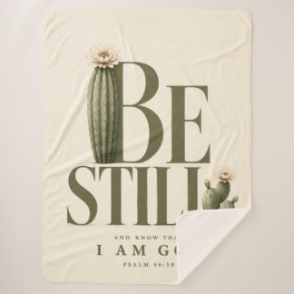 SEI STILL | Creme | Psalm 46,10 Sherpa-Decke Sherpadecke
