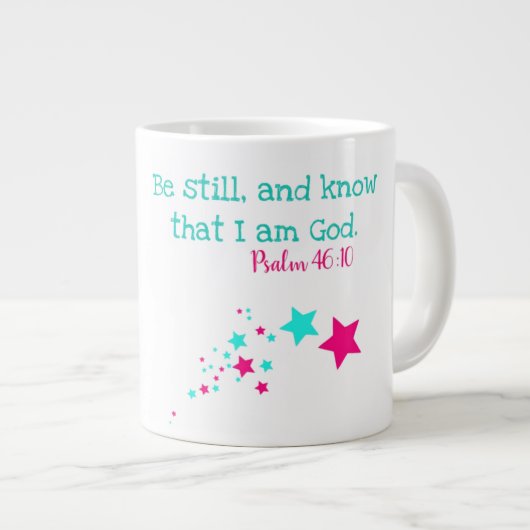Sei still - Jumbo-Tasse (Vorderseite Rechts)