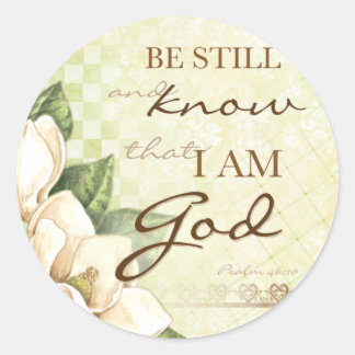 Sei still... Magnolia Round Stickers
