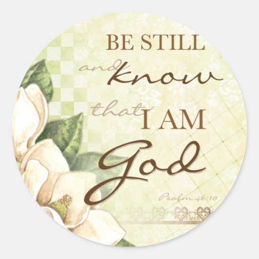 Sei still... Magnolia Round Stickers (Vorderseite)