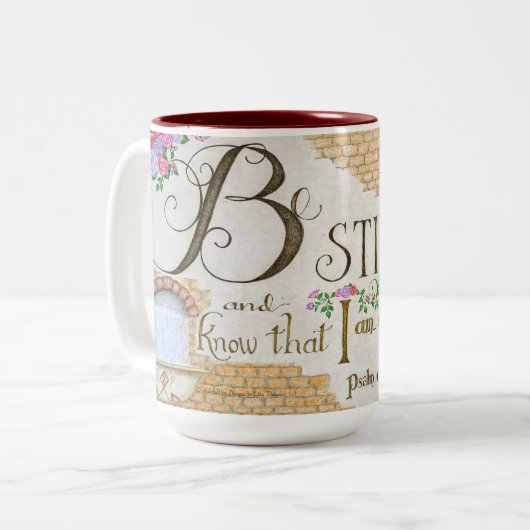 Sei still, Psalm 46:10 - Kaffeetasse (Vorderseite Links)