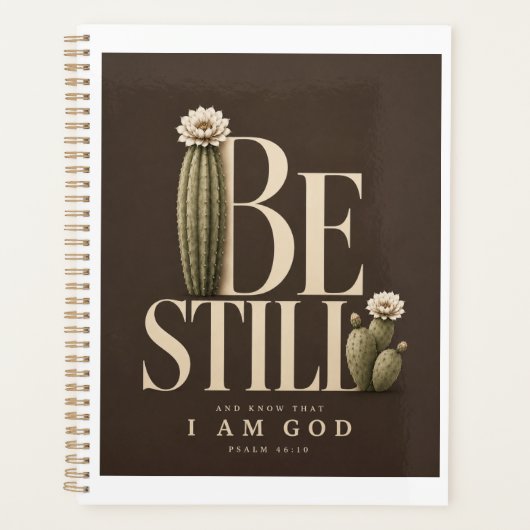 SEI STILL | Psalm 46:10 Planer | Walnuss (Vorderseite)