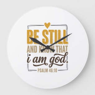 Sei Still Psalm 46_10 Vintage Christliches Shirt D Große Wanduhr