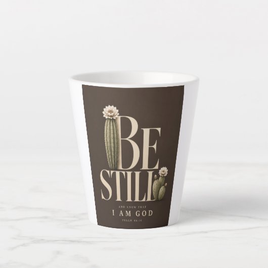 SEI STILL | Psalm 46:10 | Walnut Milchtasse (Vorderseite)