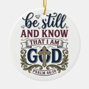 Sei Still Und Erkenne Christlicher Psalm 460 Shirt Keramik Ornament