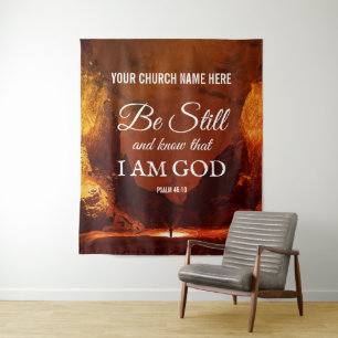 SEI STILL UND ERKENNE Psalm 46:10 Kirchenwandkunst Wandteppich