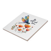 Sei still und kenne Florale Libelle Christlicher S Fliese (Seite)