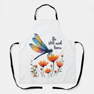 Sei still und kenne Florale Libelle Christlicher S Schürze