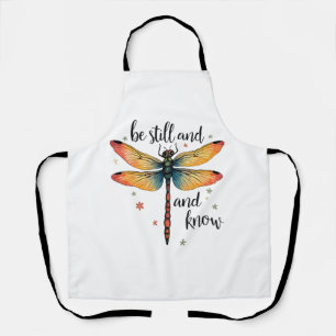 Sei still und kenne Florale Libelle Christlicher S Schürze