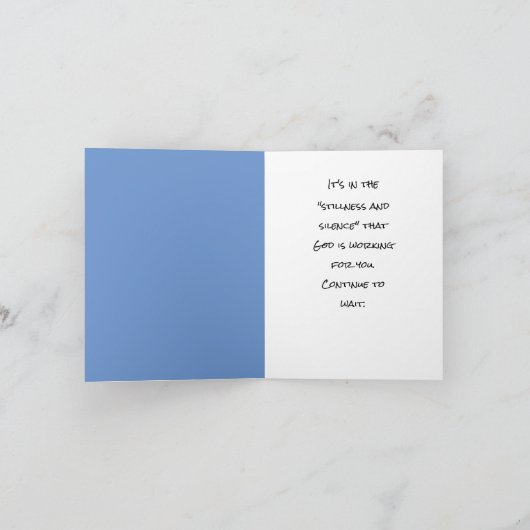 Sei still und lass Gottes Arbeit Dankeskarte (Innenseite)