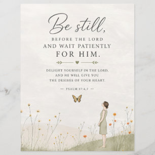 Sei still und warte geduldig Psalm 37 Christlich  Flyer