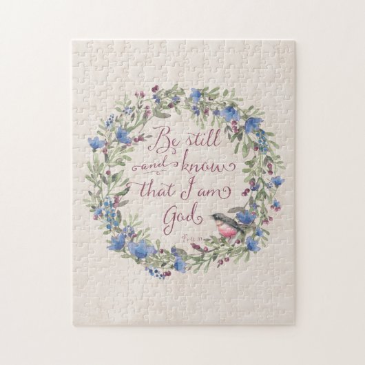 Sei still und weiß - Psalm 46:10 Puzzle (Vertikal)