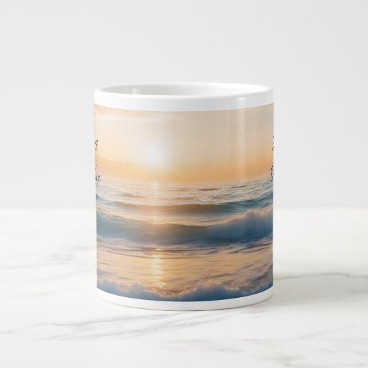 "Sei still und weißt, dass ich Gott bin!" Jumbo-Tasse (Vorderseite)