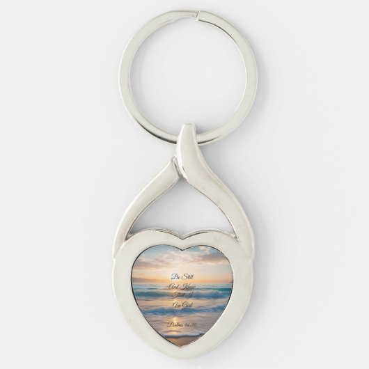 "Sei still und weißt, dass ich Gott bin" Sonnenauf Schlüsselanhänger (Vorderseite)