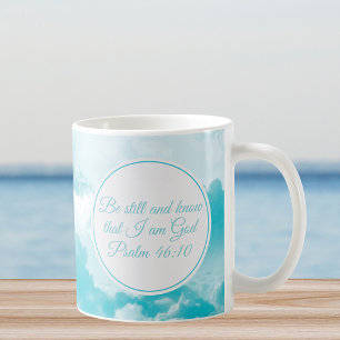 Sei still und wisse, dass ich Gott bin Bibelvers Kaffeetasse